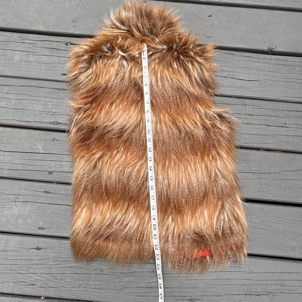 Jack by BB Dakota Brown Shaggy Faux Fur Vest Size S Boho Mob Wife Longline Coat - Picture 8 of 8